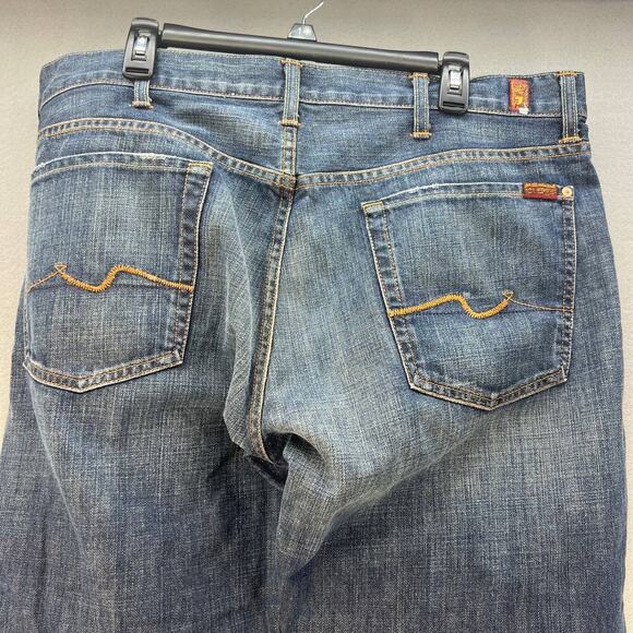 7 For All Mankind Men's Relaxed Fit Jeans Size 40 Button Fly Medium Denim Wash - Picture 7 of 16